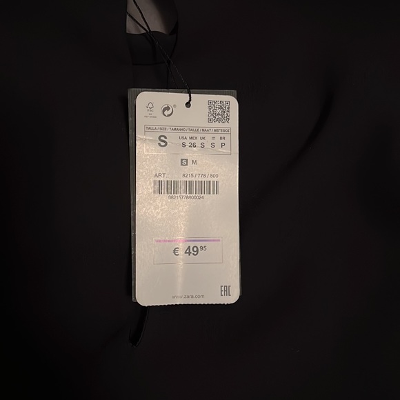 Zara black tunic size S NWT - Picture 3 of 3